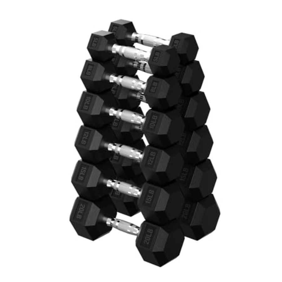Hex Dumbbell Set - Hex Dumbbell Set 45-480 lb, rubber