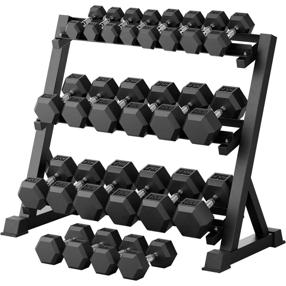 Hex Dumbbell Set - Hex Dumbbells Set met rek, 5-780