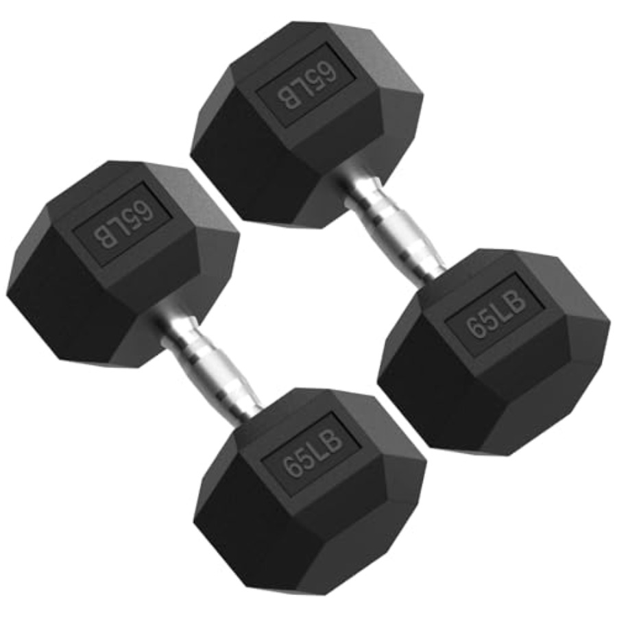 Hex Dumbbell Set - HEX Dumbbell Set 2.5-125lb Rubber Omhulde
