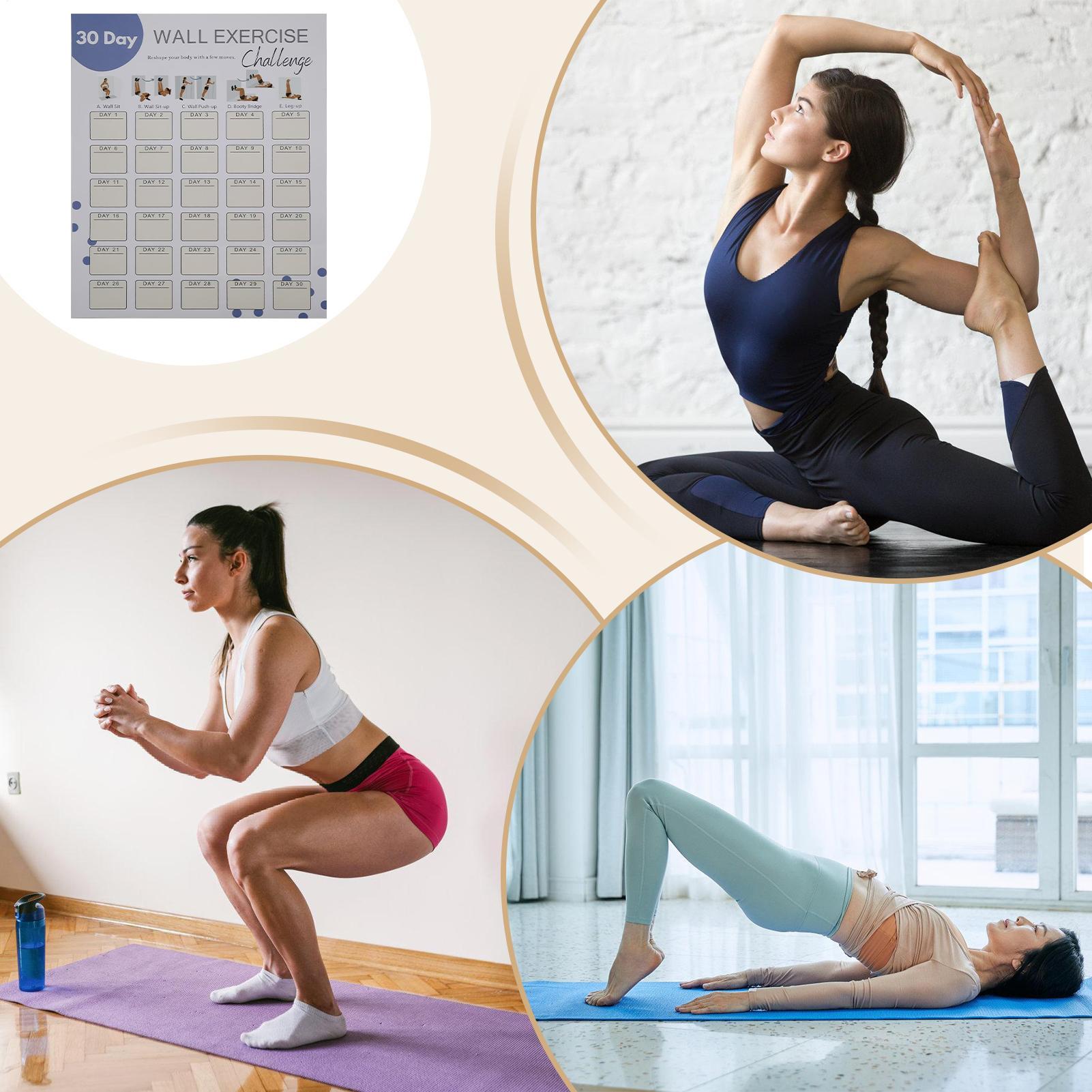Workout Plan Home Gym - Wall Fitness Planner 30-dagen Home Gym