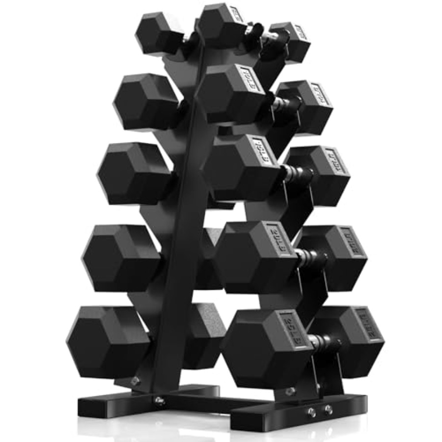 Hex Dumbbell Set - Hex Dumbbell Sets met rek 60-550lb