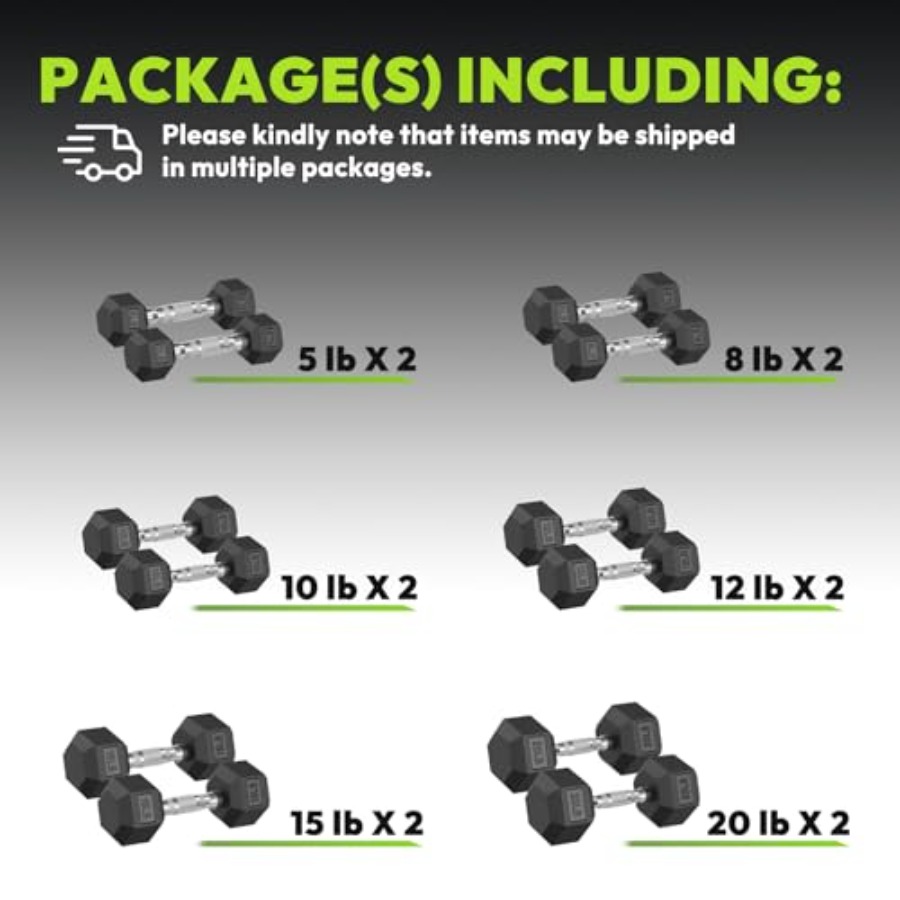 Hex Dumbbell Set 45-480 lb, ru - Hex Dumbbell Set recensie en prijs