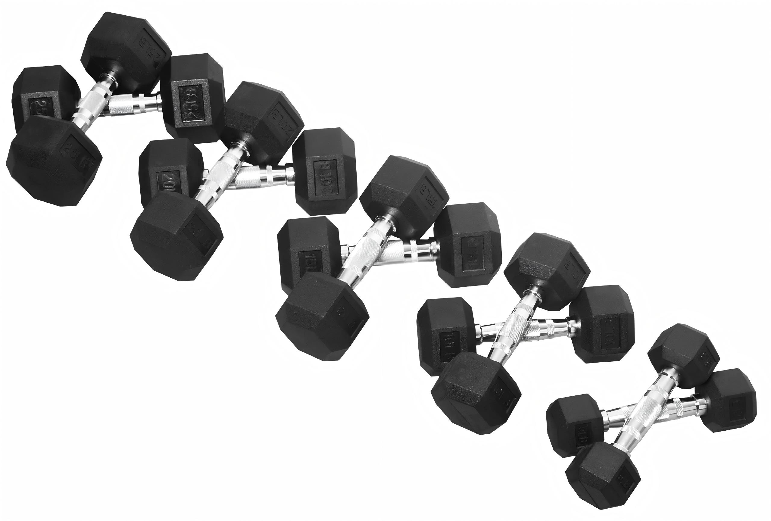 Premium rubber beklede hex dum - Hex Dumbbell Set recensie en prijs