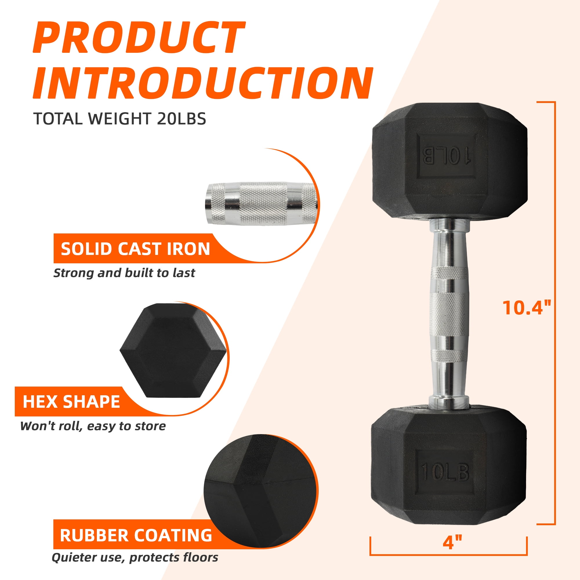 Rubber beklede hex dumbbells 1 - Hex Dumbbell Set recensie en prijs