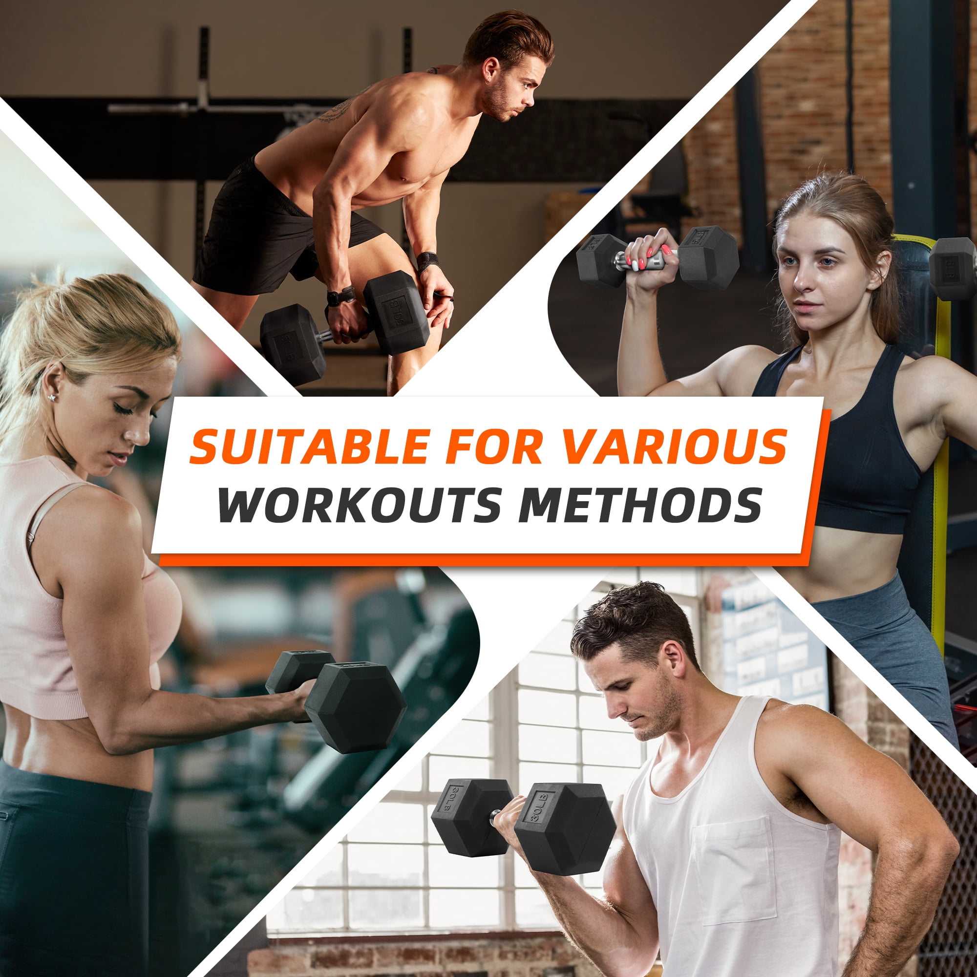 Rubber beklede hex dumbbells 1 - Hex Dumbbell Set recensie en prijs