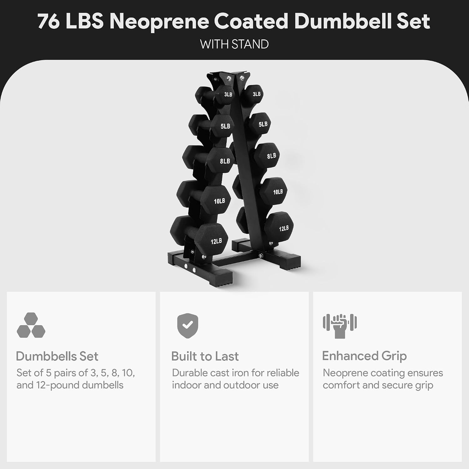 76LBS Neopreen Gecoate Zeshoek - Hex Dumbbell Set recensie en prijs