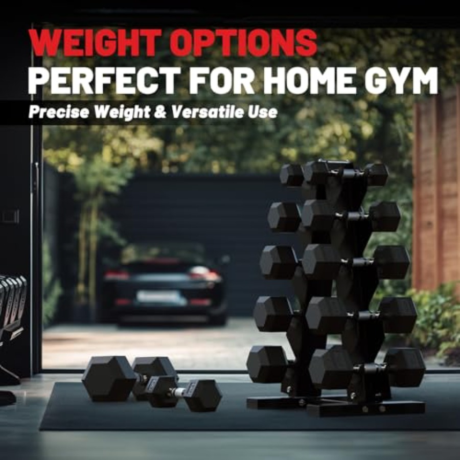 Hex Dumbbell Sets met rek 60-5 - Hex Dumbbell Set recensie en prijs