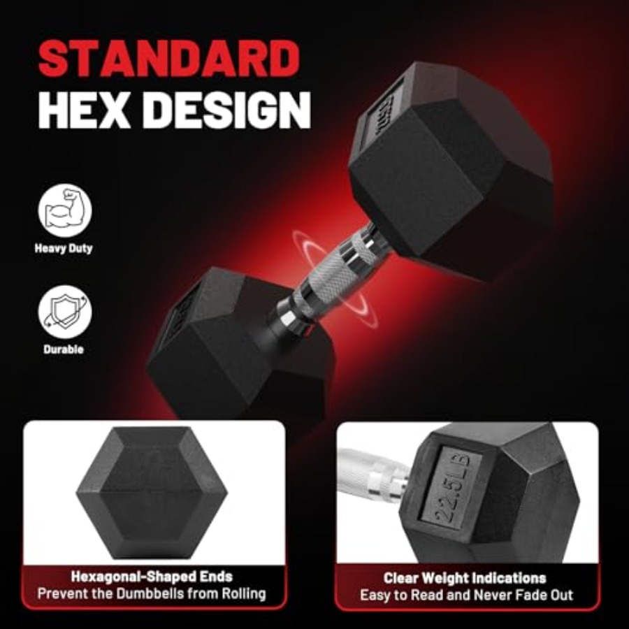 Hex Dumbbell Sets met rek 60-5 - Hex Dumbbell Set recensie en prijs